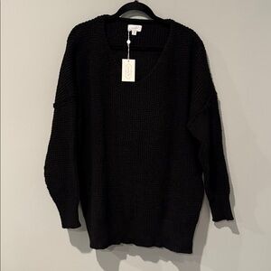 New-Mud Pie Charcoal Waffle Knit Sweater